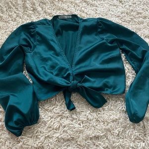 abercrombie tie crop top